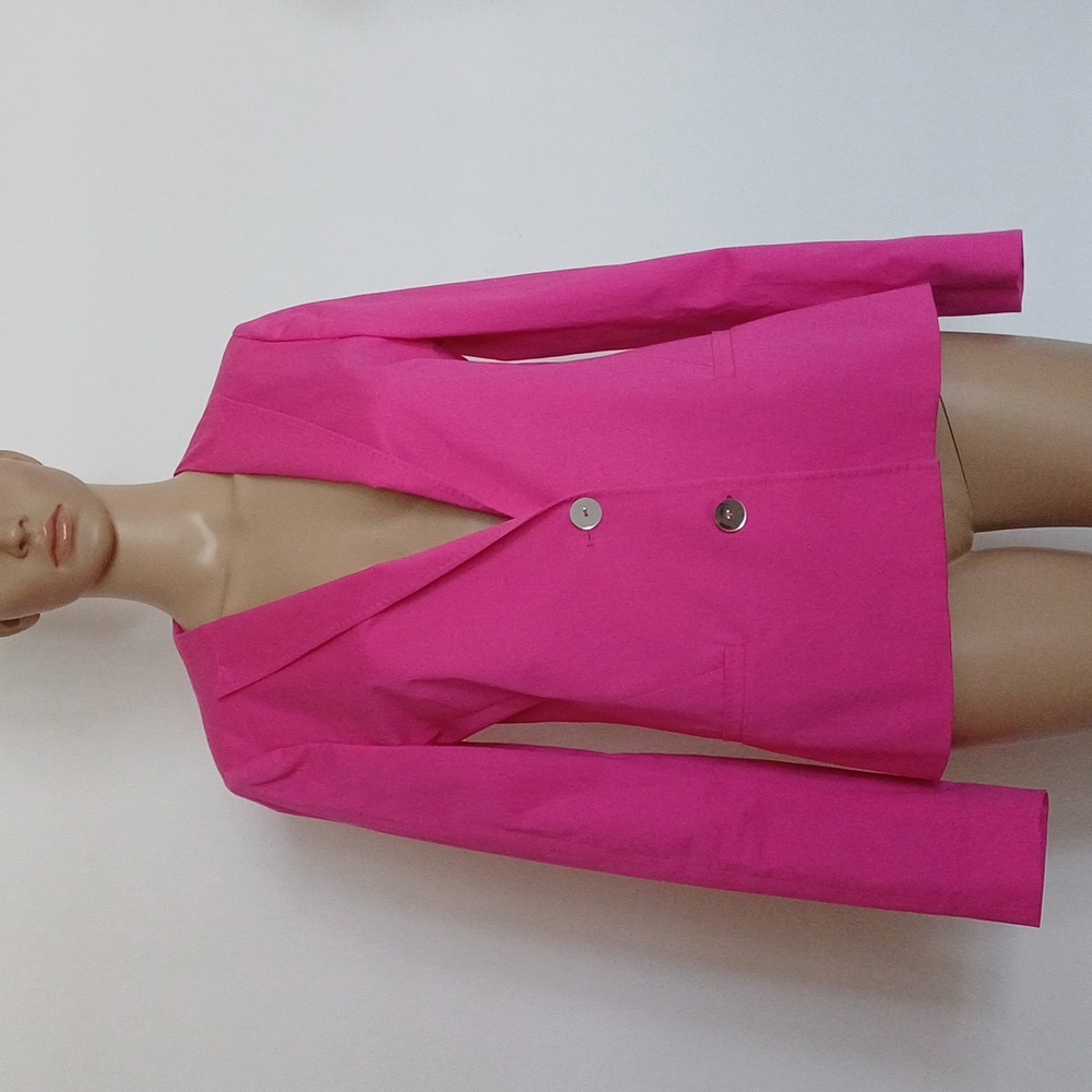 Trussardi HOT pink Blazer Jacket Easter Mirror Buttons S M Valentines Day